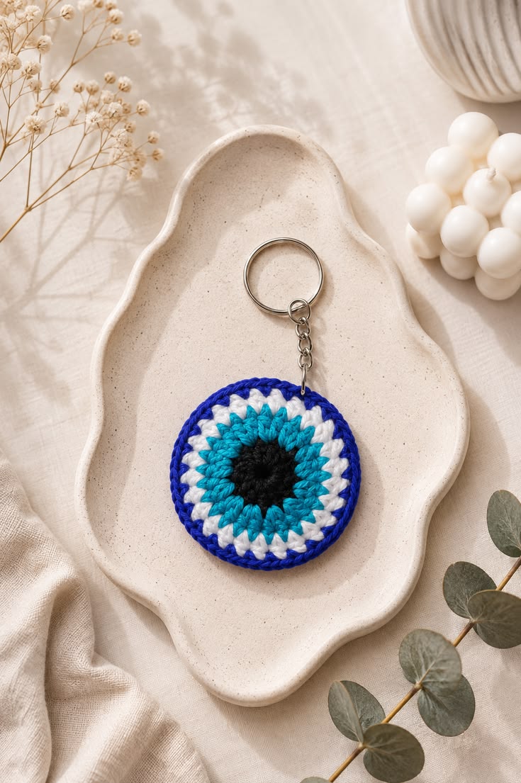Evil eye keychain