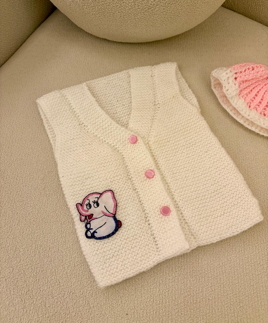 Baby white & pink vest