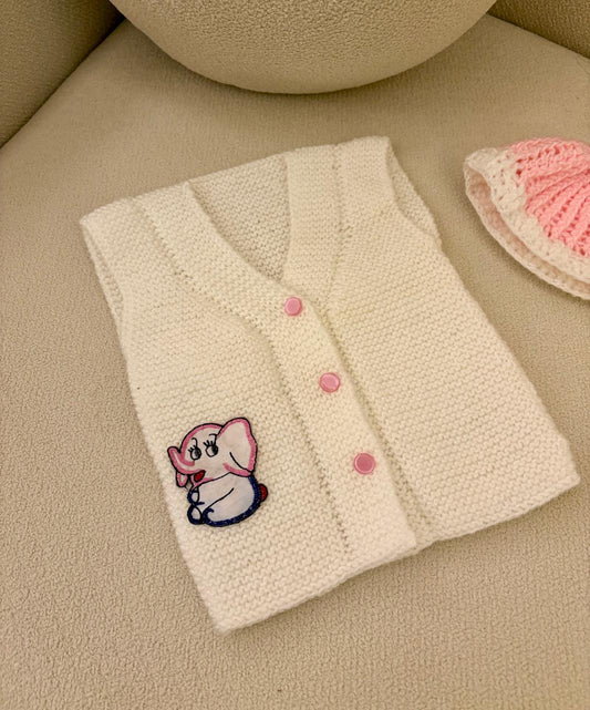 Baby white & pink vest